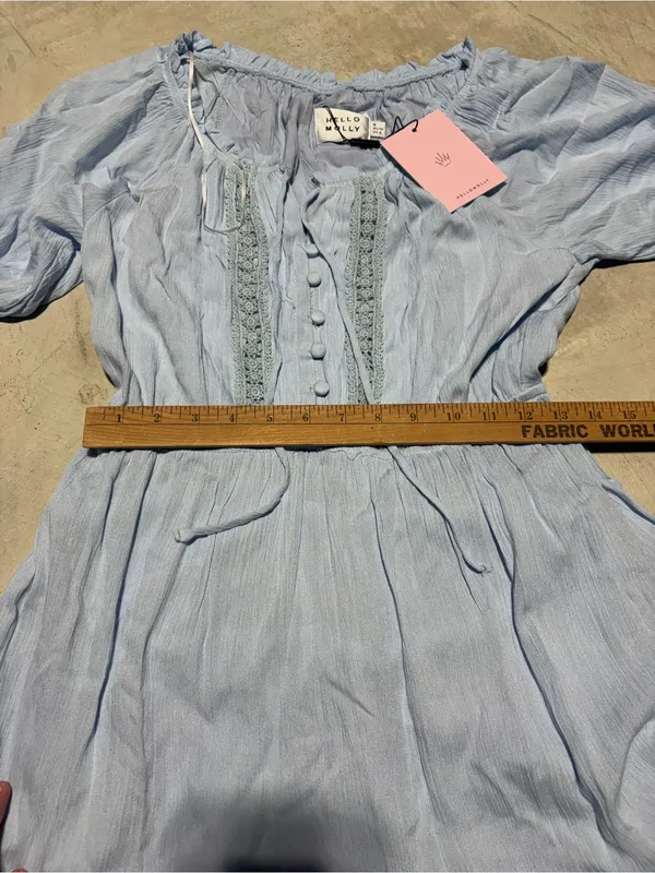 Hello Molly Light Blue Maxi Sun boho Dress medium/6 - Image 9