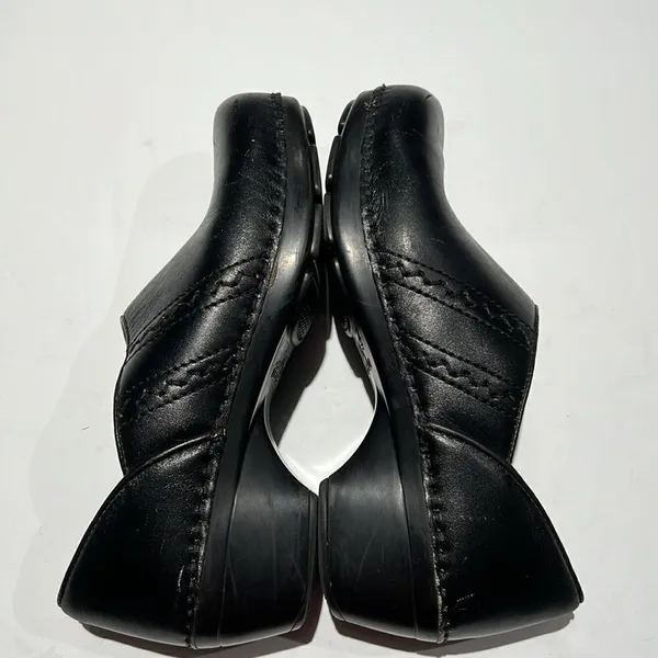 Dansko Black‎ Leather Slip On Clogs Size 38/7.5-8. B62 - Image 7