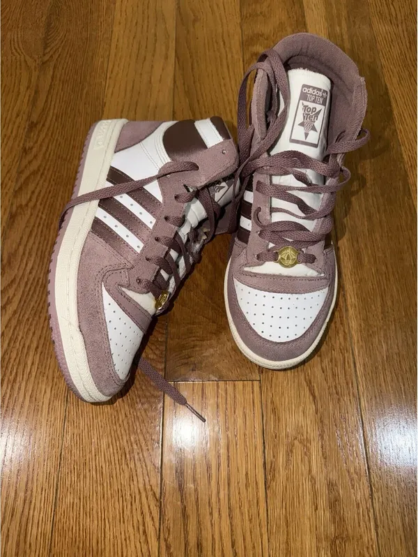 Size US 7 Women’s Adidas Top Ten RB High Casual Sneaker Shoe White Pink. - Image 6