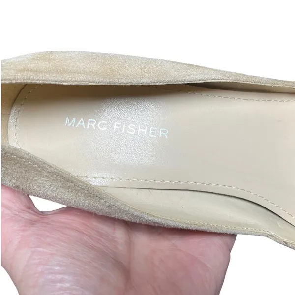 Marc Fisher Tan Suede‎ Pointed Toe D'Orsay Pumps Heels Size 9M - Image 6
