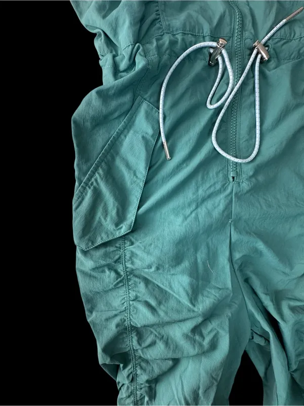 Fabletics x Madelaine Petsch McKenzie Woven Ruched Jumpsuit - Teal xs - Image 5