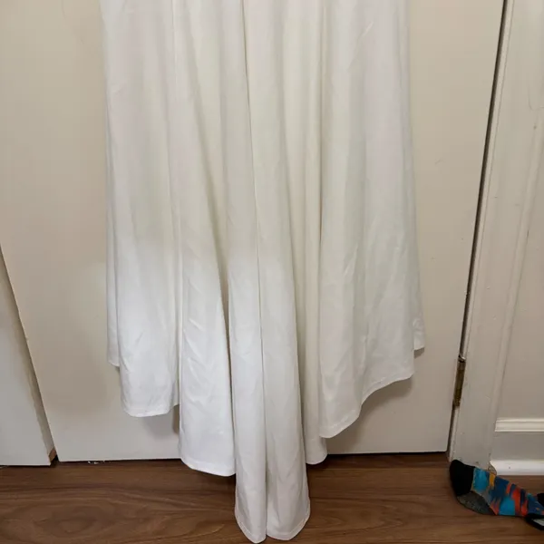 Lulus‎ White Square Neck Fishtail Gown Maxi Dress Adjustable Straps Size L - Image 6