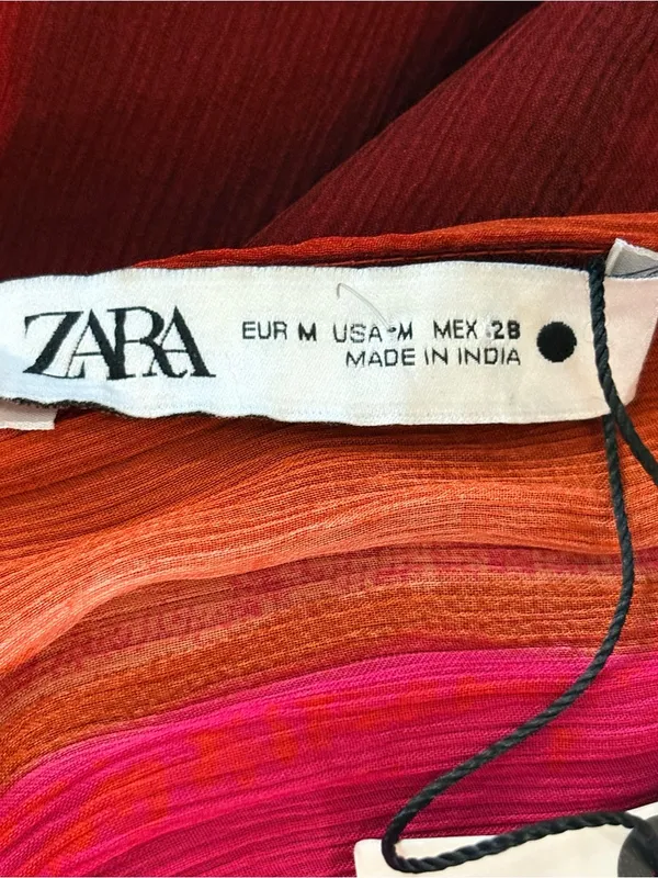 NWT Zara Sunset Flowy Maxi Dress Medium Plunge V-Neck Adjustable Tie Waist Boho - Image 13