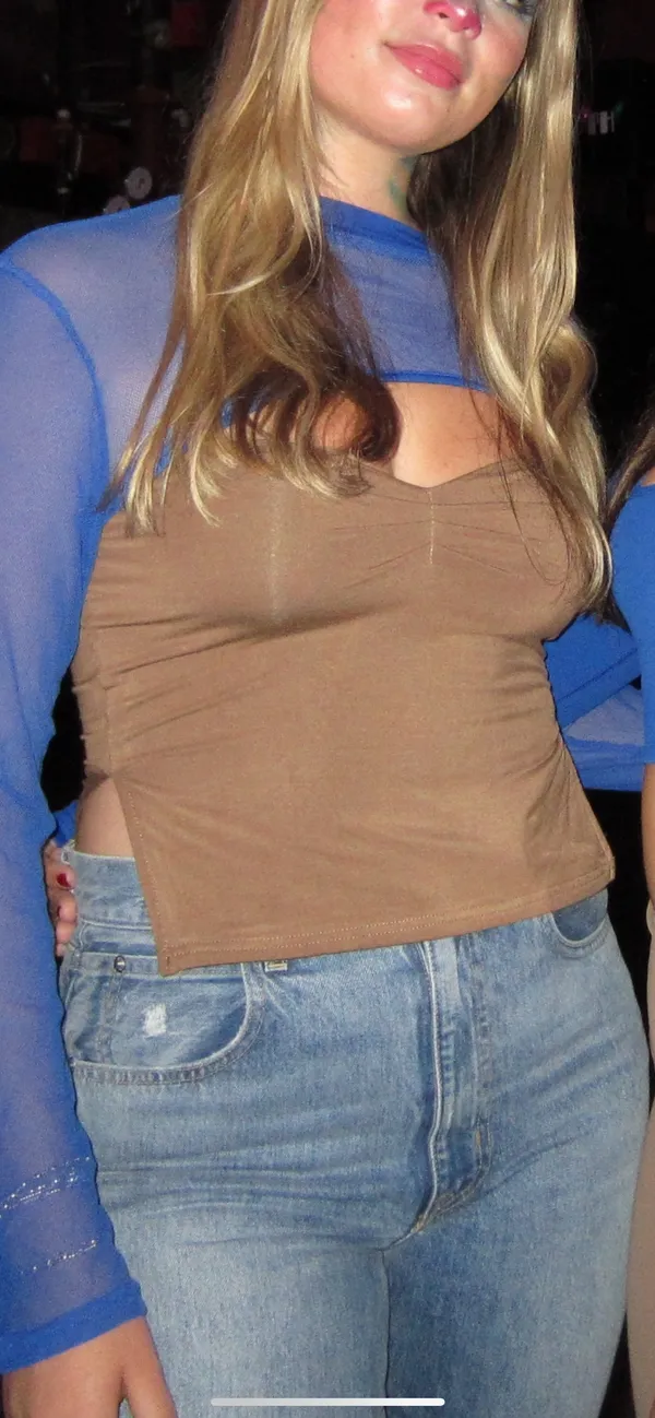 Amazon Brown  Strapless Cutout Top - Image 4