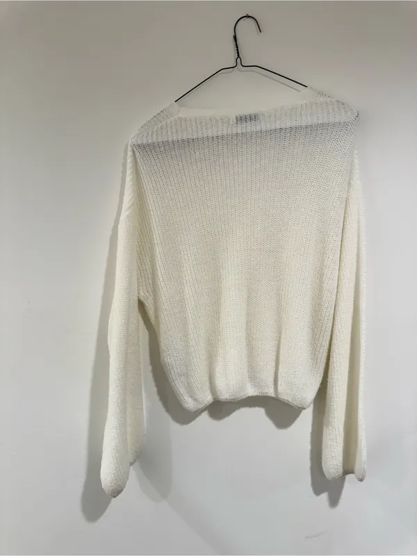 NA-KD Cream Knit Cardigan - Image 4