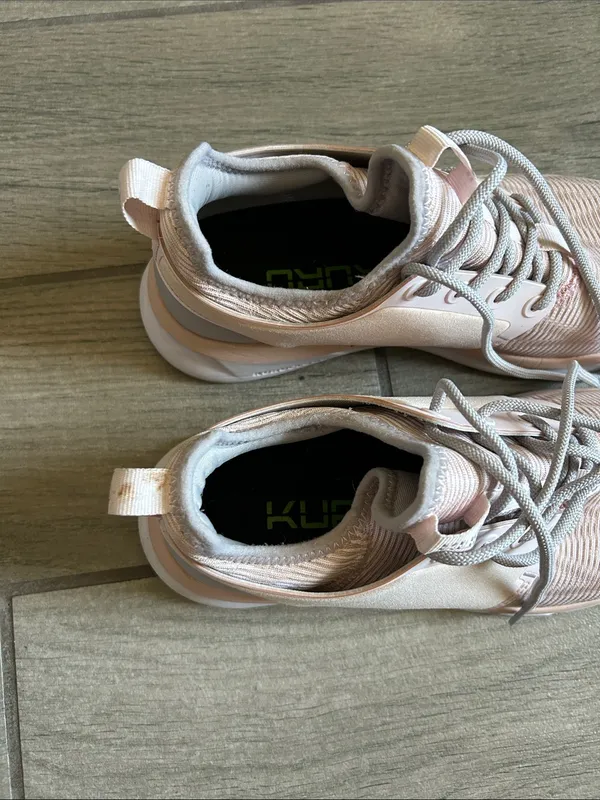 KURU Women's Pale Pink Knit Lace-Up Sneakers - Image 5