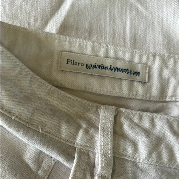 pilcro and the letterspress Cream Wide-Leg Pants with Floral Hem - Image 5