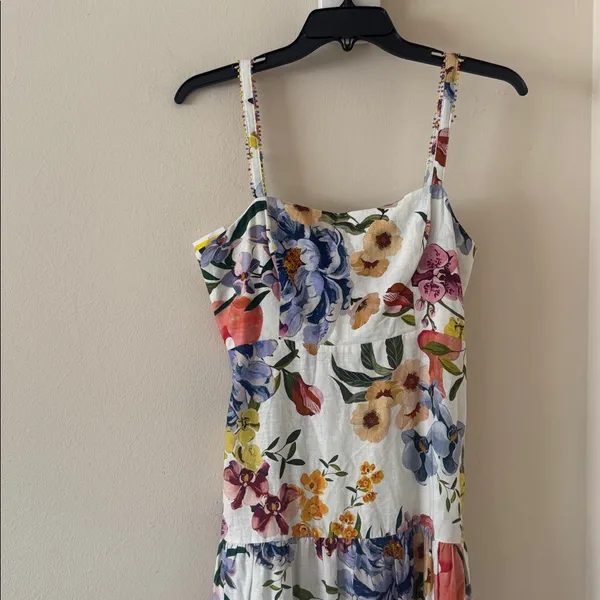 Farm Rio Off-White Greek Garden Lenzing™ Ecovero Euroflax Maxi Dress, Small,$260 - Image 11
