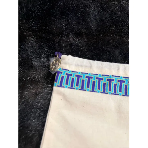 Tory Burch Dust Bag 11.5"X15" White turquoise trim - Image 2