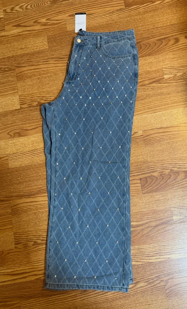 Anewsta Rhinestone Jeans Blue Size 1X - Image 3