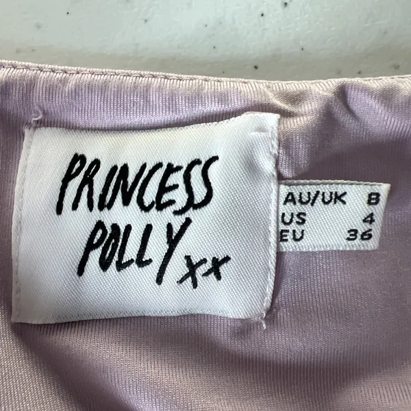 Princess Polly 4 Girl In Love Bodysuit Blouse Lilac Purple Puff Sleeve Coquette - Image 7