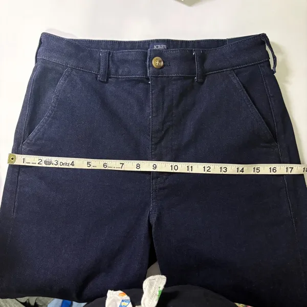 J.Crew High-Rise Trouser Jean in Deep Indigo Rinse Wide Leg Sz 27 Classic Preppy - Image 11