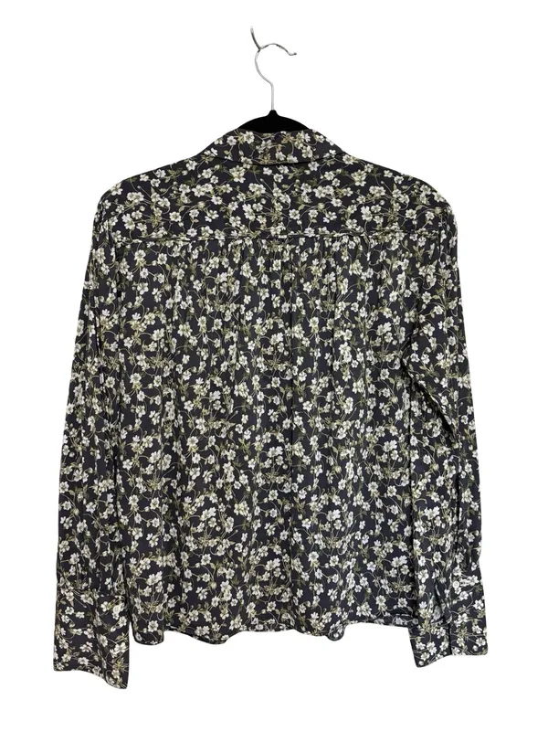 Madewell Easy Long-Sleeve Popover Shirt in Dark Pavement Floral - Size M - Image 4