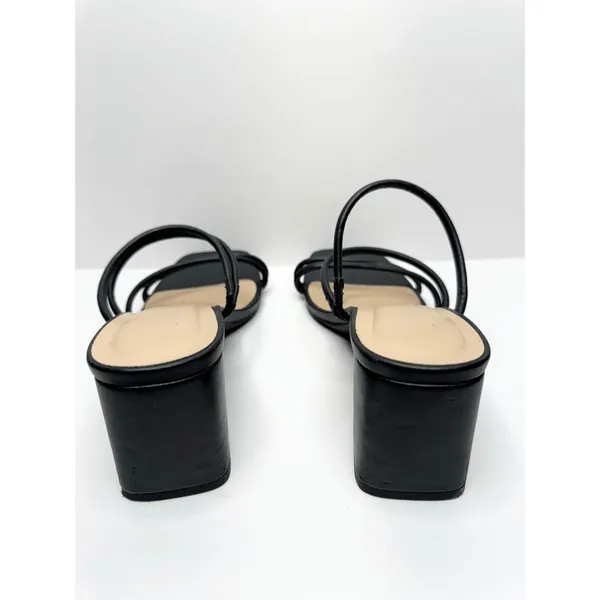 A new day Sandals Strappy Black‎ Block Heel Size 9.5 Square Open Toe - Image 7