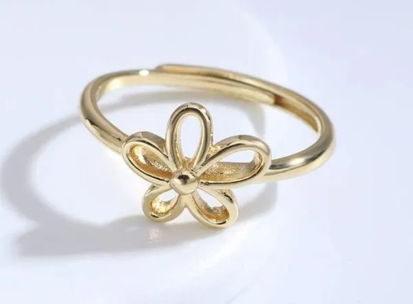 18k gold plated flower ring - Image 2