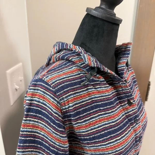 Burton Women's Colorful Stripe Serape Popover Sweatshirt Hoodie Half Button XS‎ - Image 4