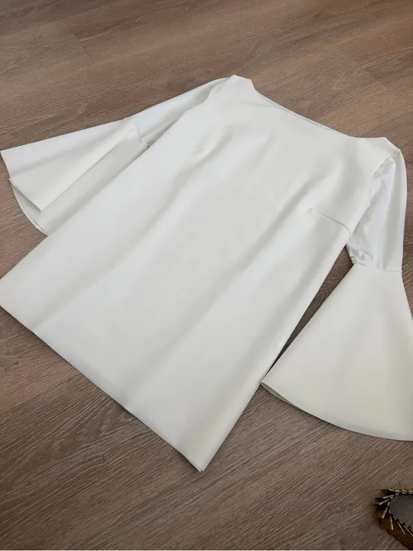 Chiara Boni La Petite Robe White Bell Sleeve Mini Dress – IT 44 / US 8 / M - Image 8