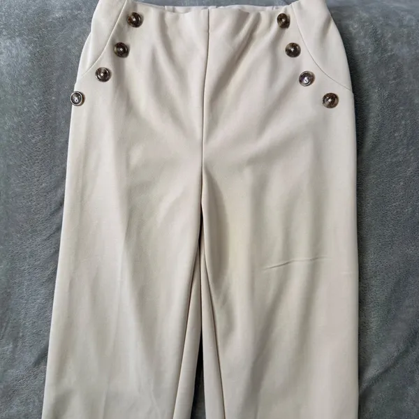 Jules & Leopold High Waist Wide Leg Sailor Pants Size S Button Front Nautical - Image 2