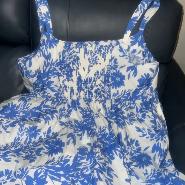 Beautiful Summer Blue White Floral Women's Corset Mini Dress - A New Day 3X - Image 8