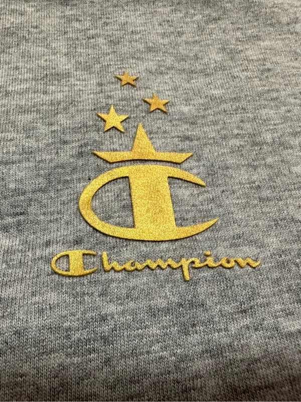 NEW Champion USA Gold Medal Cropped Tee — Size L — Oxford Grey - Image 4