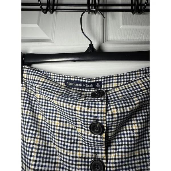 Y2K A&F Plaid Button Up Mini Skirt Size Small Clueless Abercrombie - Image 3