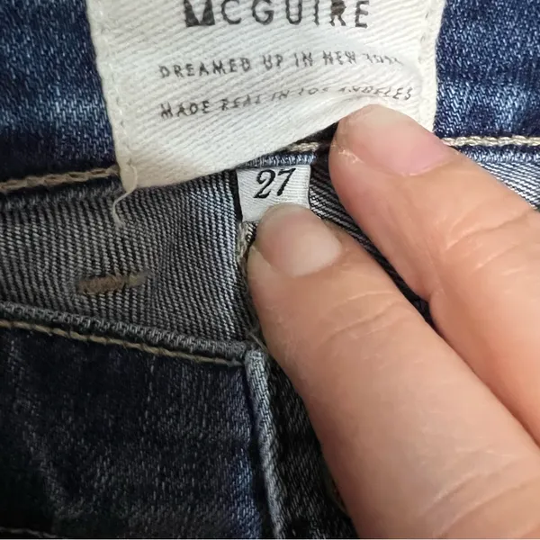 McGuire Gainsbourg Exposed Button Fly Raw‎ Gem Crop Denim Jeans - Image 8