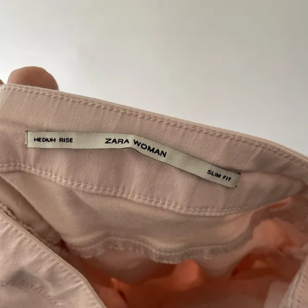 Zara Light Pink Medium Rise‎ Slim Fit Pants - Image 4