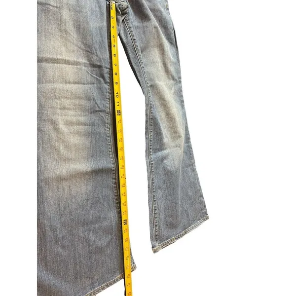 90s Y2K American Eagle Live Your Life Real Flare Distressed Denim Jeans 14 - Image 11