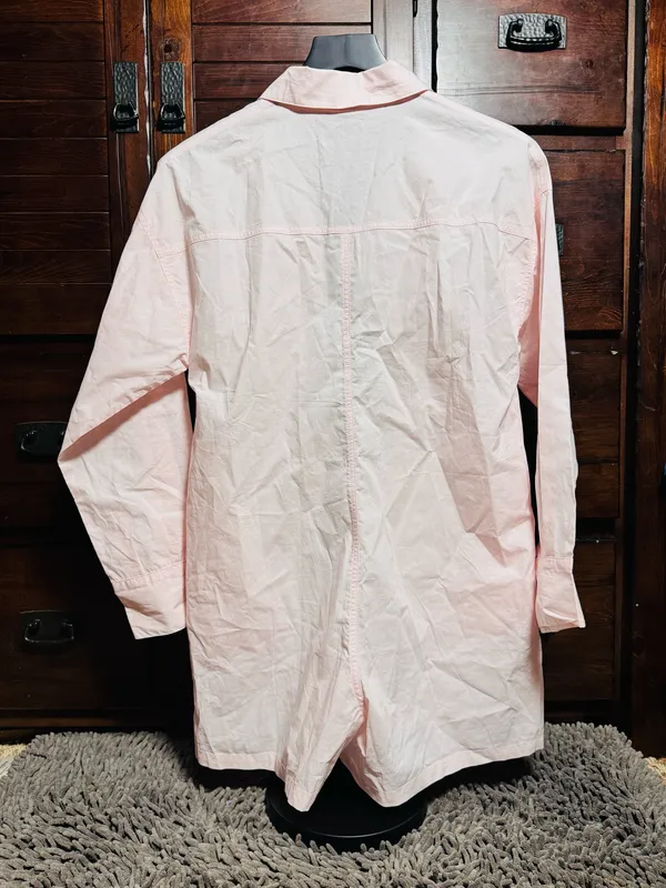 PARKE Resort Collection Long Sleeve Cotton Romper XS Light Pink - Image 3