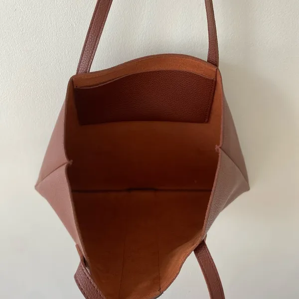 NWOT Vince Camuto Brown And Black Leather Tote Bag - Image 3