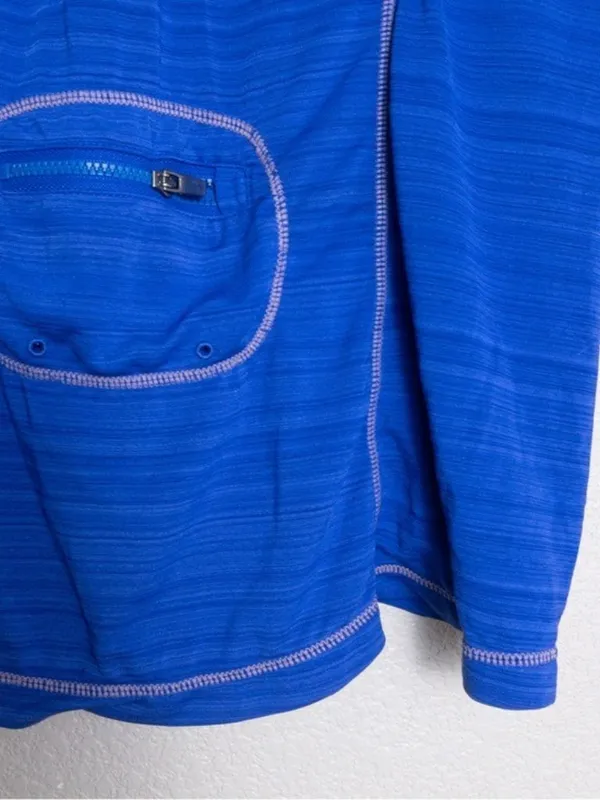 Athleta Pacifica Illume UPF Tank S Royal Blue Sleeveless Front Zip - Image 8