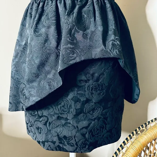 Keepsake the Label Black Floral Asymmetrical Peplum Cocktail Mini Dress - Image 4