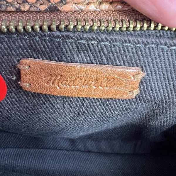 Madewell The Transport‎ Camera Bag Colorblock Snake Embossed Edition Rusted Tin - Image 11