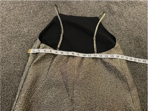 Women's Abercrombie and Fitch Gold Textured Tank Top S with Black Lining - Image 9