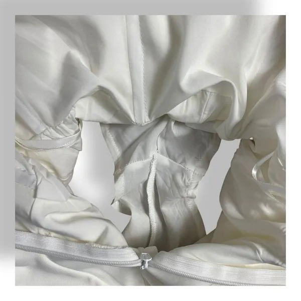 Selfie Leslie White Candy Strapless Layered Ruffle Hem Romper Size XS Party - Image 8