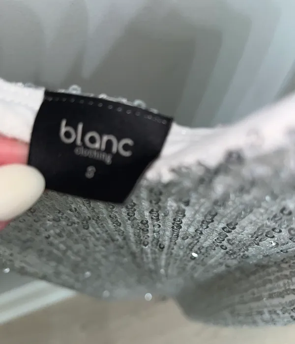 Blanc White Sequin Mini Dress - Image 4