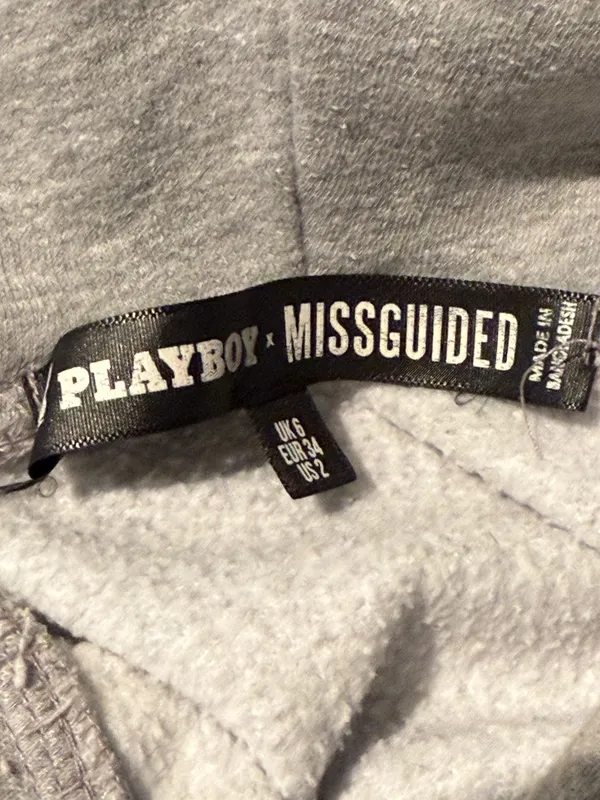 Missguided Playboy X Grey Oversized Sweatshirt - Image 3