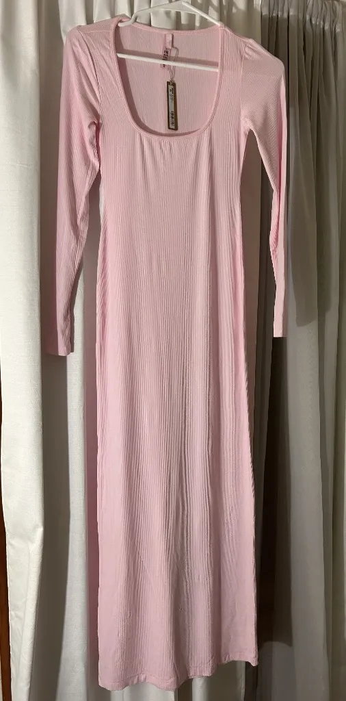 Skims NWOT Soft Long Sleeve Dress Cherry Blossom Medium Petite - Image 4