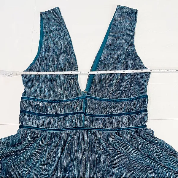 Lulus Smokeshow Teal Metallic Sleeveless‎ Mini Dress MEDIUM - Image 9