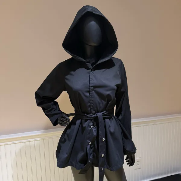 Drop Shoulder Jacket Coat Trench Cardigan Blouse Loose Slim Waist Bomber Top - Image 3