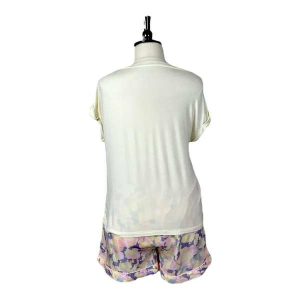 Stars Above Pajamas Sleepwear 3 Piece Short Tee Set Shirt Yellow Floral XL/XXL - Image 6