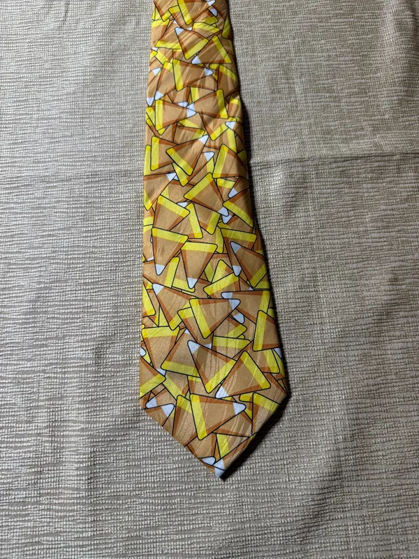 Keith Daniels Mens Tie Candy Corn Halloween Yellow Orange Novelty Necktie - Image 8