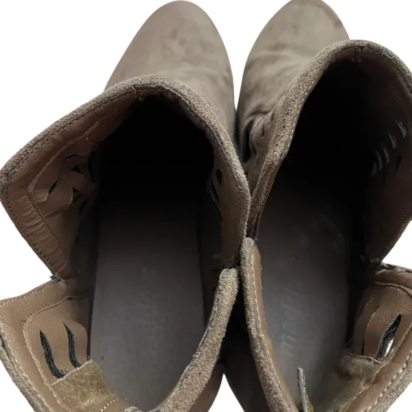 Madden Haldie Ankle Boots Perforated Block Heel Taupe 10M - Image 7