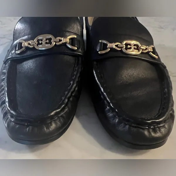 Sam Edelman Women's Lucca Moc Toe Leather Loafer Flats Black Size 9 EUC - Image 2