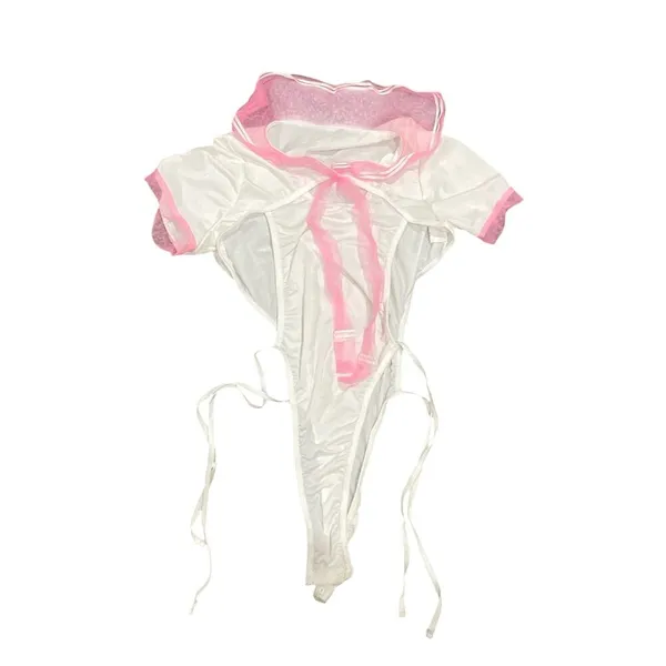 Seductive Lingerie Set With Side Split Tied Straps, Size L​ White Size L - Image 2
