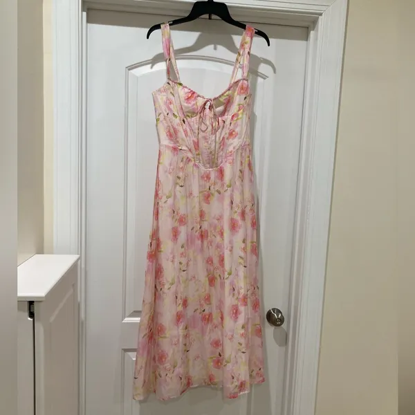 Bardot Pink Floral Maxi Dress - Image 4