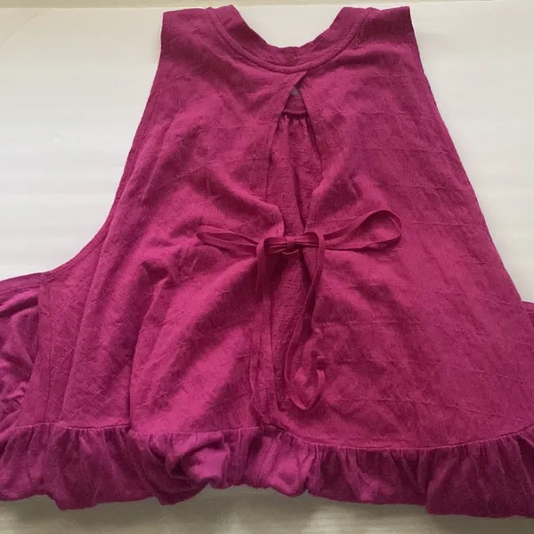 Free People ‘Right On Time’ barbiecore tiered tunic tank, size medium large - Image 6