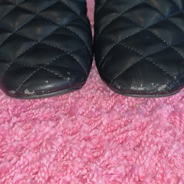 Zara Black Quilted Loafer Flats Size 5 - Image 4