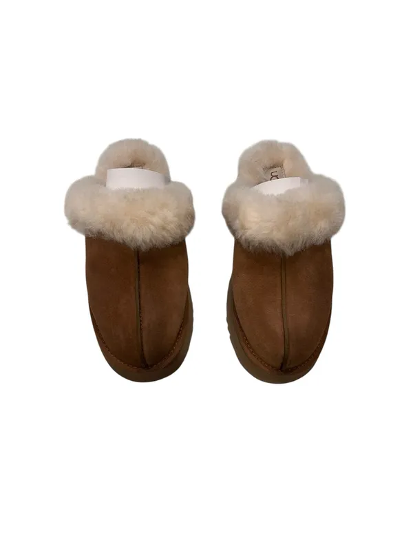 Women's UGG Brand Disquette Platform Slippers Shoes Size 9 Chestnut 1122550 New - Image 2