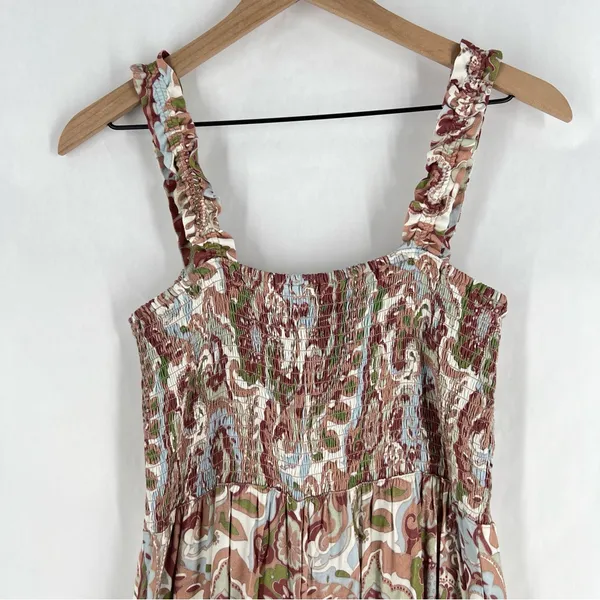 Aritzia Wilfred Chianti Jumpsuit Smocked Wide Leg Multicolor Paisley Print Crepe - Image 11